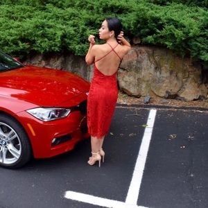 For Love and Lemons Red Lace dress S /fits like XS